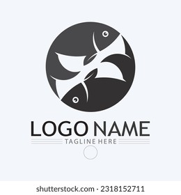 Fish logo template Creative vector symbol aquatic animals