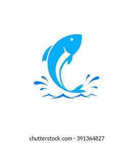 Fish logo template  Creative vector symbol fishing club online shop 