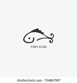 Fish logo template for design. Icon of seafood restaurant.
Animals in a natural environment. Illustration of graphic flat style