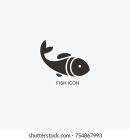 Fish logo template for design. Icon of seafood restaurant.
Animals in a natural environment. Illustration of graphic flat style