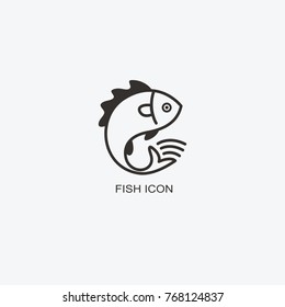 Fish Logo Template Design Icon Seafood Stock Vector (Royalty Free ...