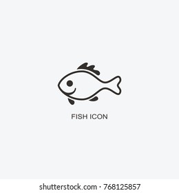 Fish logo template for design. Icon of seafood restaurant.
Animals in a natural environment. Illustration of graphic flat style