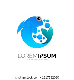 Fish logo template. Fresh seafood logo template design. Vector illustration, Tuna. Salmon. Seafood restaurant.