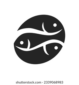 plantilla de logotipo de pescado. Identidad de la marca Ilustración de iconos. Ilustración aislada y plana. Gráfico vectorial
