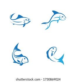 Fish logo template icon vector illustration design