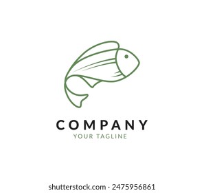 Fish logo template. Fish illustration vector icon