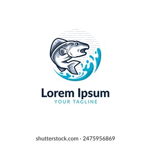 Fish logo template. Fish illustration vector icon