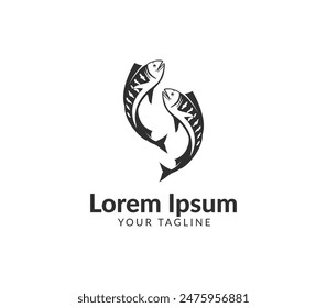 Fish logo template. Fish illustration vector icon