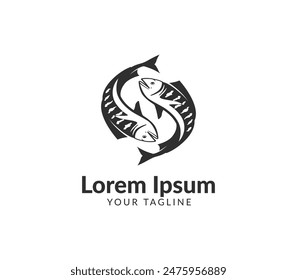 Fish logo template. Fish illustration vector icon