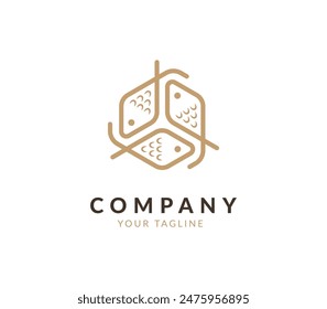 Fish logo template. Fish illustration vector icon