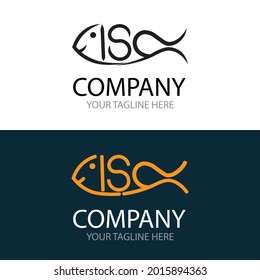 
fish logo template made from the word fish