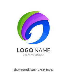 fish logo template, modern 3d logo style in gradient vibrant colors