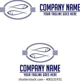Fish  logo template. Seafood restaurant idea.Vector and illustration.