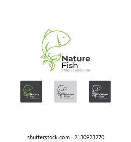 Fish Logo Template. Sealife Vector Design. Fishing Illustration
