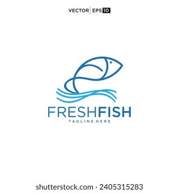 Fish logo template suitable for businesses and product names.