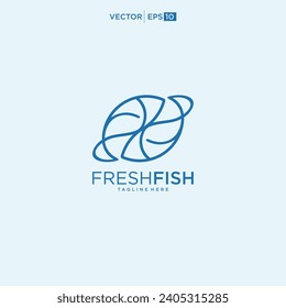 Fish logo template suitable for businesses and product names.