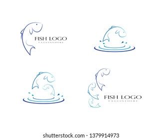 Fish logo template - Vector