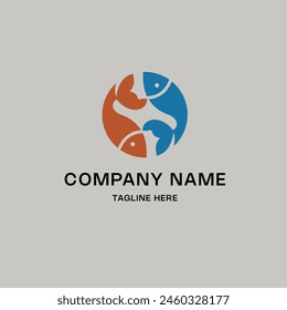 Fish logo template vector icon element isolated - vector illustration