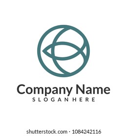 Fish Logo Template. Vector Illustration