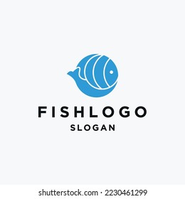 Diseño de ilustración vectorial de la plantilla de logotipo de pescado