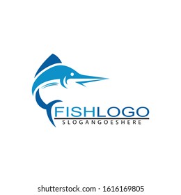 Fish logo template. You can use for fishing shop, Sailing Shop, Marine Company and Restaurant. Vector Illustration. Eps.10