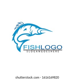Fish logo template. You can use for fishing shop, Sailing Shop, Marine Company and Restaurant. Vector Illustration. Eps.10