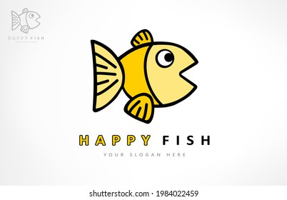 Fish logo. Underwater animals vector.