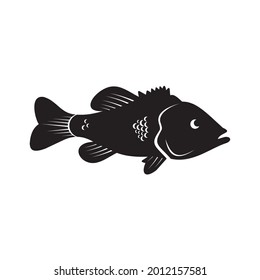 Fish Logo Vector, Black Color