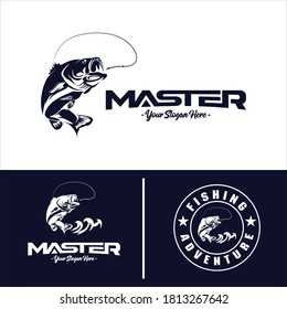 Vector de logotipo de pescado, Vector de diseño de logotipo de pesca, Ilustración de logotipo de pescado