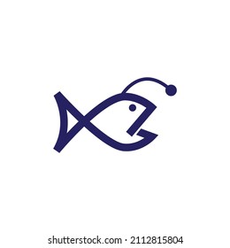 fish logo vector flat design