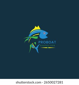 Ícone do vetor do logotipo do peixe Vetor de estoque minimalista.
