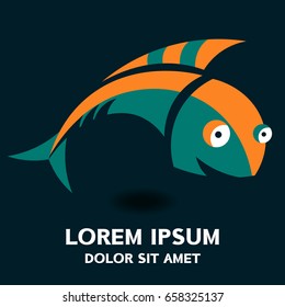 Fish logo . Vector illustration isolated on background .
