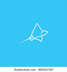 fish logo vector line template