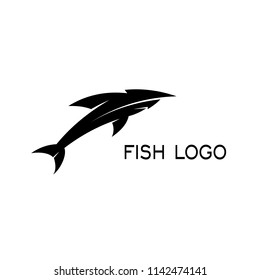 Fish logo vector, fish silhouette graphics. 