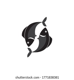 fish logo vector template design illustration and background