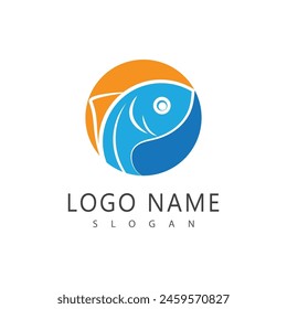 Fish logo vector template element symbol