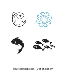 Fish logo vector template element symbol