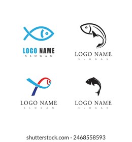 Fish logo vector template element symbol