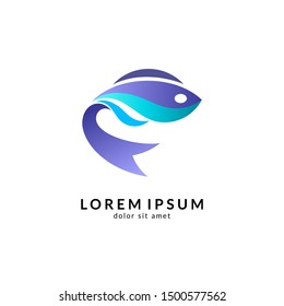 Fish logo vector template, suitable for fishing, restaurant seafood, market shop, business store, aquatic mascot and environment icon