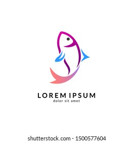 Fish logo vector template, suitable for fishing, restaurant seafood, market shop, business store, aquatic mascot and environment icon