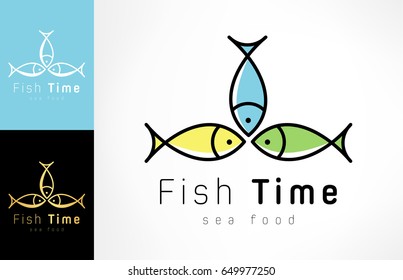 Fish Logo Vector. Underwater Animals.