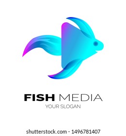 Fish logo vector.Seafood restaurant shop store logo type concept icon.fish illustration template
