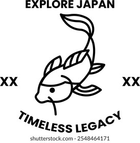 A fish logo with the words Explore Japan and Timeless Legacy underneath it