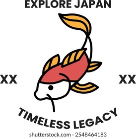 A fish logo with the words Explore Japan and Timeless Legacy underneath it