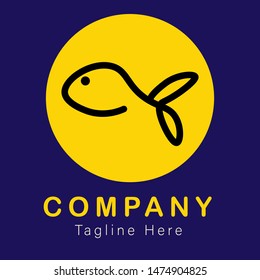 fish logo in yellow background