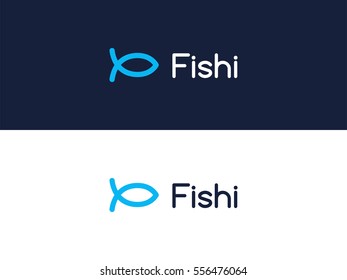 Fish Logotype concept. Universal Sea, Ocean logo icon sign. Simple Graphic Symbol for Corporate Business Identity. Vector graphic design template element