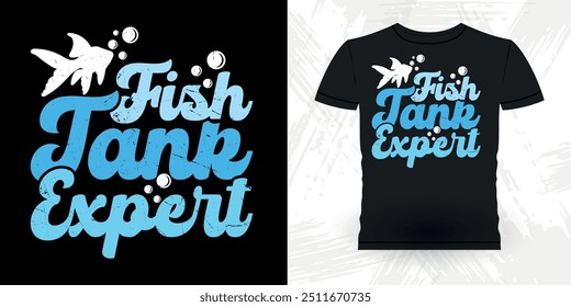 Fish Lover Funny Retro Vintage Aquarium T-shirt Design