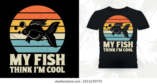 Fish Lover Funny Retro Vintage Aquarium T-shirt Design