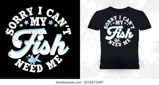 Fish Lover Funny Retro Vintage Aquarium T-shirt Design