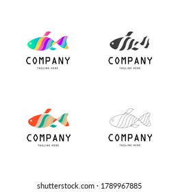 Fish lover logo design, See food logo design 